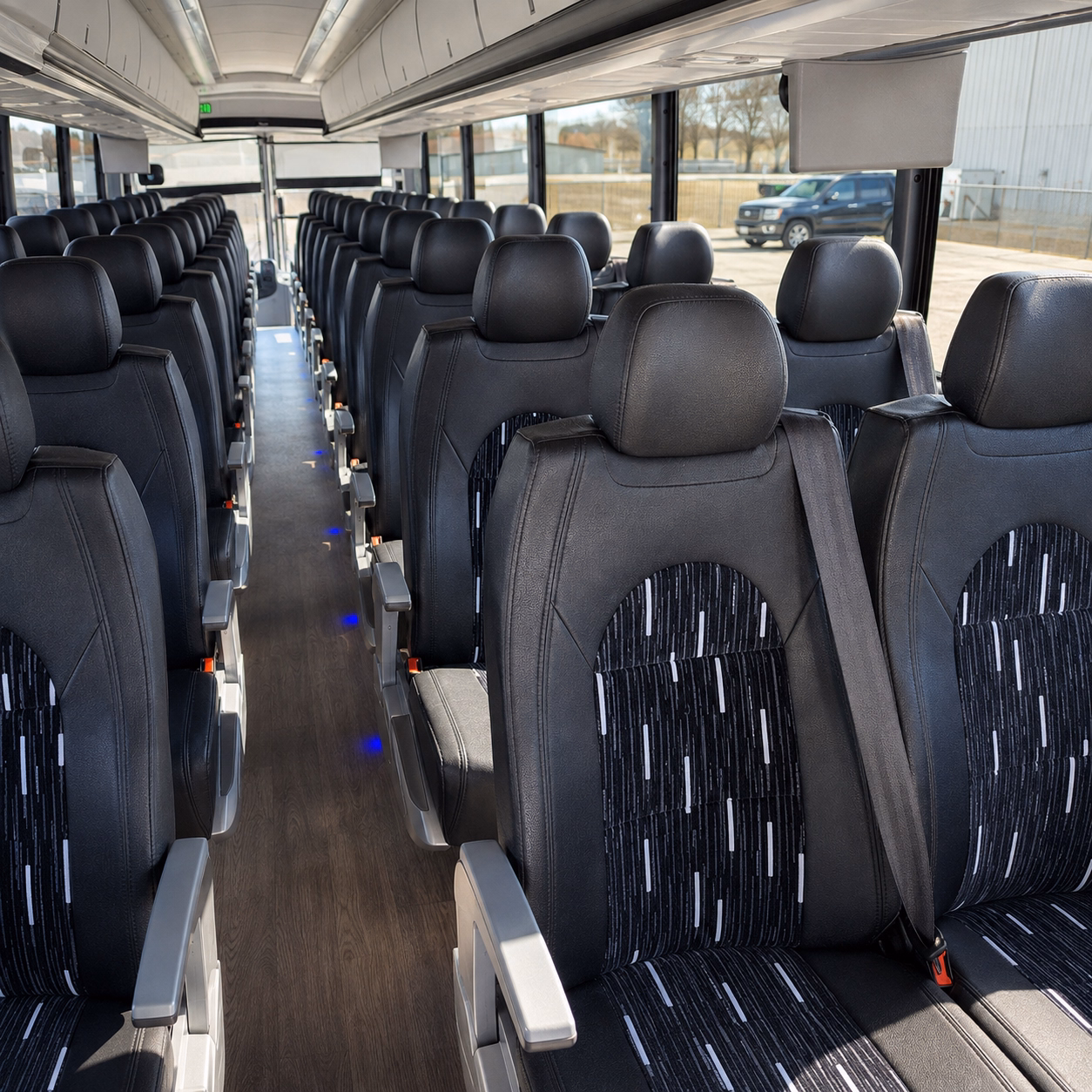 hampton charter bus rental interior