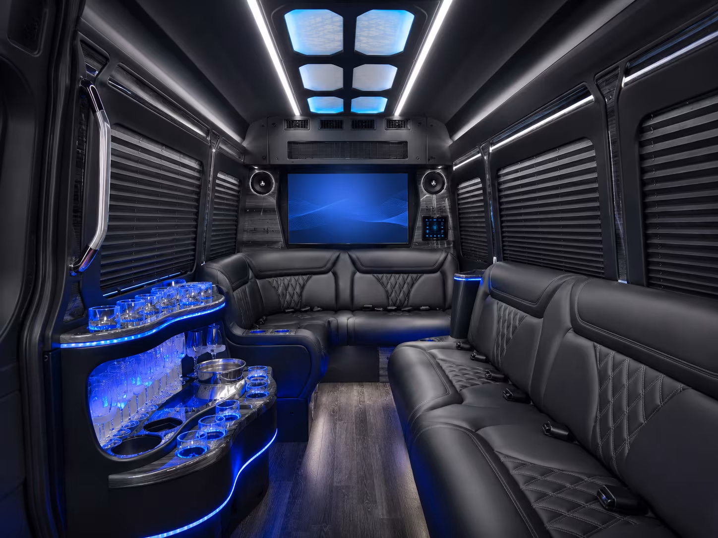 suffolk 50 passenger party bus interior